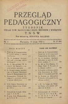 Przegląd Pedagogiczny, 1932, R. 51, nr 5