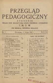 Przegląd Pedagogiczny, 1932, R. 51, nr 7