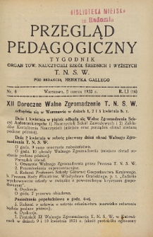 Przegląd Pedagogiczny, 1932, R. 51, nr 8