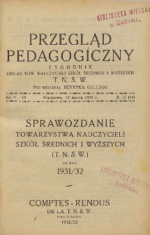 Przegląd Pedagogiczny, 1932, R. 51, nr 9/10