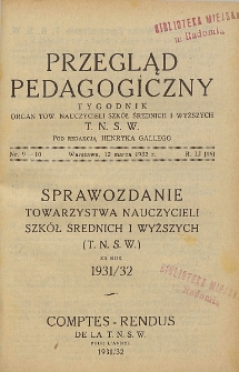 Przegląd Pedagogiczny, 1932, R. 51, nr 9/10