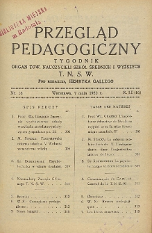 Przegląd Pedagogiczny, 1932, R. 51, nr 16