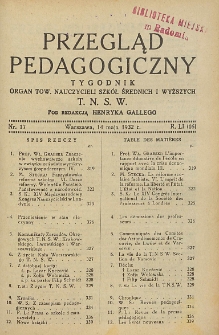 Przegląd Pedagogiczny, 1932, R. 51, nr 17