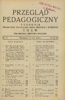 Przegląd Pedagogiczny, 1932, R. 51, nr 17