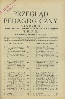 Przegląd Pedagogiczny, 1932, R. 51, nr 23