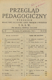 Przegląd Pedagogiczny, 1932, R. 51, nr 29