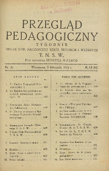 Przegląd Pedagogiczny, 1932, R. 51, nr 31