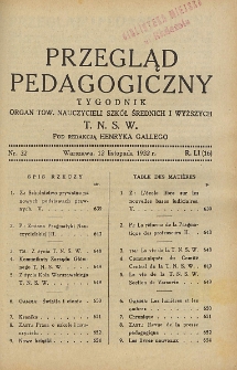 Przegląd Pedagogiczny, 1932, R. 51, nr 32