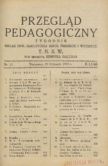 Przegląd Pedagogiczny, 1932, R. 51, nr 33