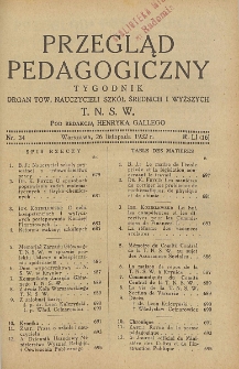 Przegląd Pedagogiczny, 1932, R. 51, nr 34