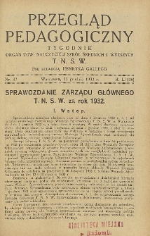 Przegląd Pedagogiczny, 1932, R. 51, nr 37
