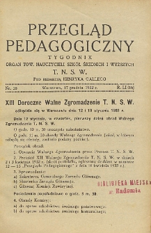 Przegląd Pedagogiczny, 1932, R. 51, nr 38