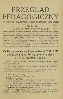 Przegląd Pedagogiczny, 1935, R. 54, nr 1