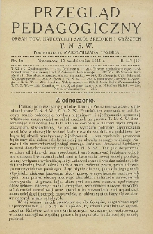 Przegląd Pedagogiczny, 1935, R. 54, nr 16