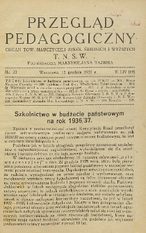Przegląd Pedagogiczny, 1935, R. 54, nr 20