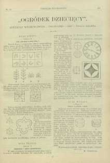 Ogródek dziecięcy : Artykuły Wychowawcze – Pogadanki – Gry – Praca Ręczna, 1901, R. 20, nr 10