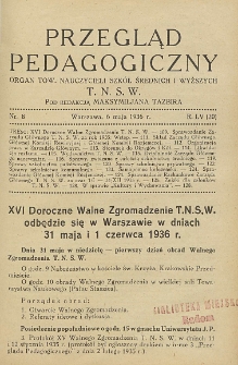 Przegląd Pedagogiczny, 1936, R. 55, nr 8