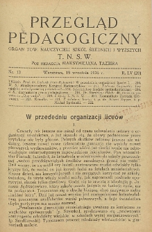 Przegląd Pedagogiczny, 1936, R. 55, nr 13