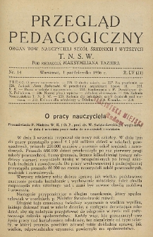 Przegląd Pedagogiczny, 1936, R. 55, nr 14