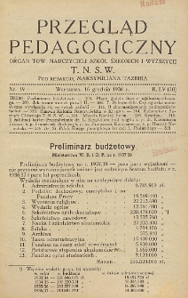 Przegląd Pedagogiczny, 1936, R. 55, nr 19