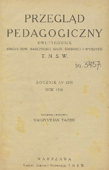 Przegląd Pedagogiczny, 1936, R. 55, spis rzeczy