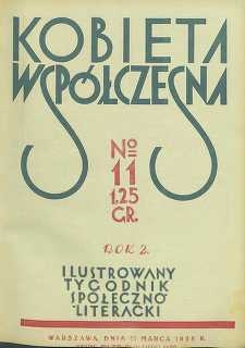 Kobieta współczesna : Ilustrowany tygodnik społeczno-literacki, 1928, R. 2, nr 11