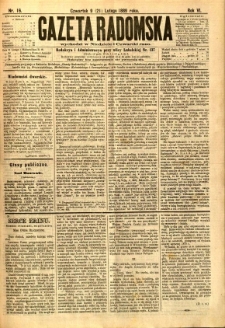 Gazeta Radomska, 1889, R. 6, nr 16