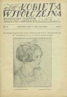 Kobieta współczesna : Ilustrowany tygodnik społeczno-literacki, 1928, R. 2, nr 20