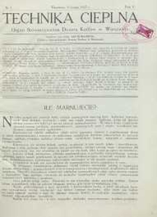 Technika cieplna, 1927, R. 5, nr 2