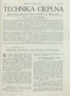 Technika cieplna, 1927, R. 5, nr 8