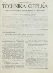 Technika cieplna, 1927, R. 5, nr 9