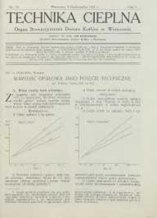Technika cieplna, 1927, R. 5, nr 10