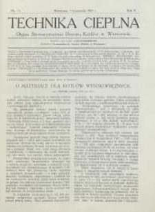 Technika cieplna, 1927, R. 5, nr 11