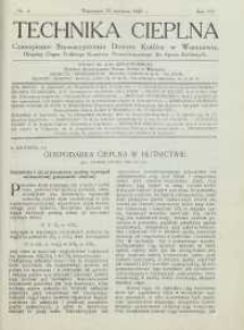 Technika cieplna, 1929, R. 7, nr 6