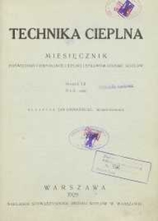 Technika cieplna, 1929, R. 7, spis rzeczy