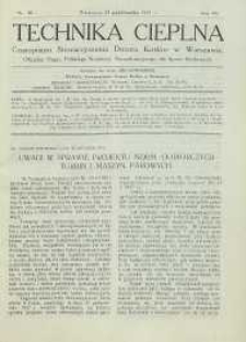 Technika cieplna, 1934, R. 12, nr 10