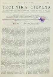 Technika cieplna, 1936, R. 14, nr 1