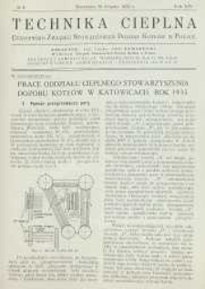 Technika cieplna, 1936, R. 14, nr 8
