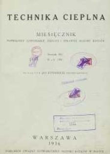 Technika cieplna, 1936, R. 14, spis rzeczy