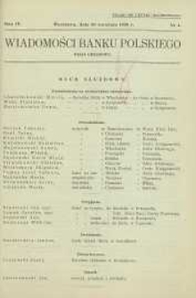 Wiadomości Banku Polskiego : Dział Urzędowy, 1938, R. 4, nr 4