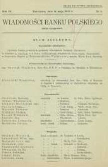 Wiadomości Banku Polskiego : Dział Urzędowy, 1938, R. 4, nr 5