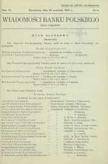 Wiadomości Banku Polskiego : Dział Urzędowy, 1938, R. 4, nr 9