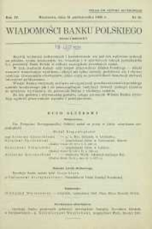 Wiadomości Banku Polskiego : Dział Urzędowy, 1938, R. 4, nr 10
