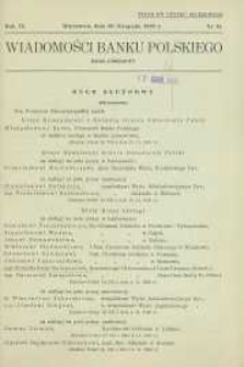 Wiadomości Banku Polskiego : Dział Urzędowy, 1938, R. 4, nr 11