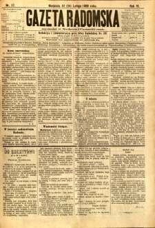 Gazeta Radomska, 1889, R. 6, nr 17