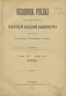 Ogrodnik Polski : Dwutygodnik poświęcony wszystkim gałęziom ogrodnictwa, 1885, R. 7, T. 7, Spis rzeczy