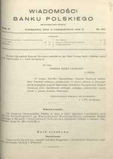 Wiadomości Banku Polskiego, 1933, R. 10, nr 20
