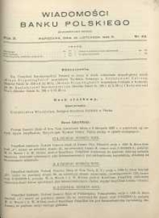Wiadomości Banku Polskiego, 1933, R. 10, nr 22
