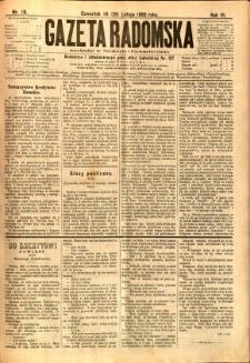 Gazeta Radomska, 1889, R. 6, nr 18