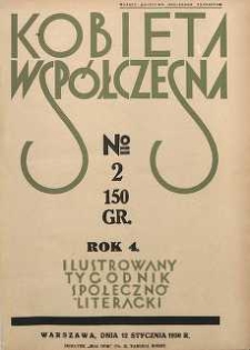 Kobieta współczesna : Ilustrowany tygodnik społeczno-literacki, 1930, R. 4, nr 2